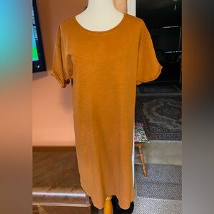Daily Ritual Tan T-Shirt Dress